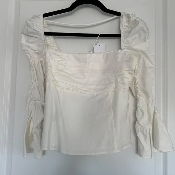 Reformation Joi Ruched Long Sleeve Top NWT - Picture 5 of 7